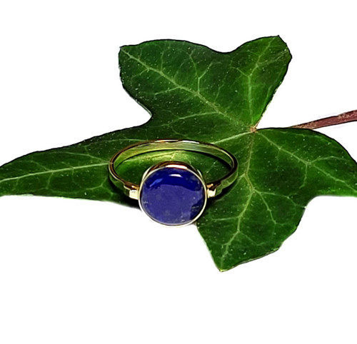 ZLATÝ prsten LAPIS LAZULI kulatý 10 mm