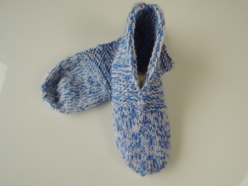 Pletené papuče - modro-bílé, č. 39-40, ozn.B34