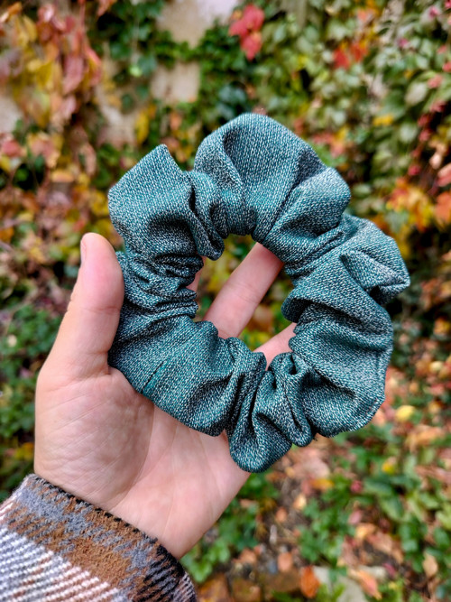Bavlněná scrunchies gumička - zelená
