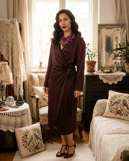 Šaty zavinovací dark violet