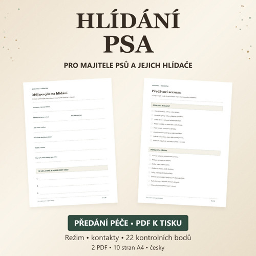 Hlídání psa | Předání péče PDF