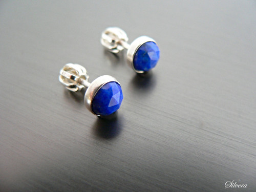 Stříbrné 925 Naušnice ..LAPIS LAZULI...šroubek
