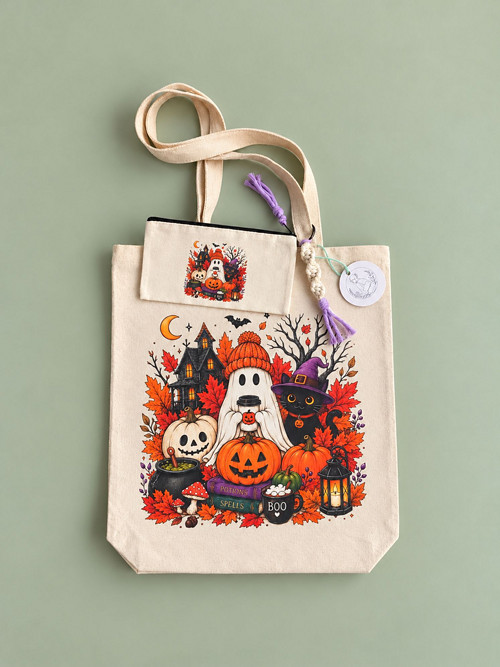 Plátěná taška Duch pro milovníky Halloweenu