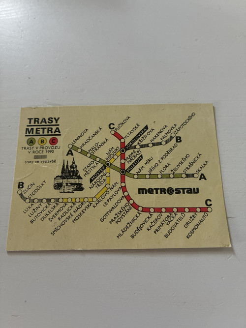 Kalendář, kakendařík -trasy metra 1990