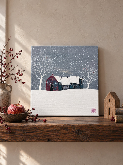 Zapomenutá jablíčka / originální obraz - 20x20 cm