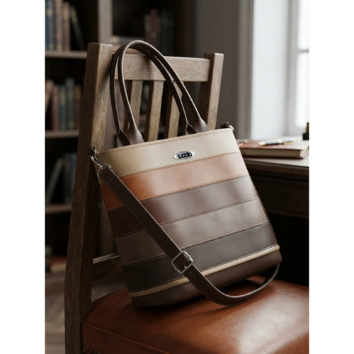 Crossbody kabelka Gobi Country – hnědé pruhy