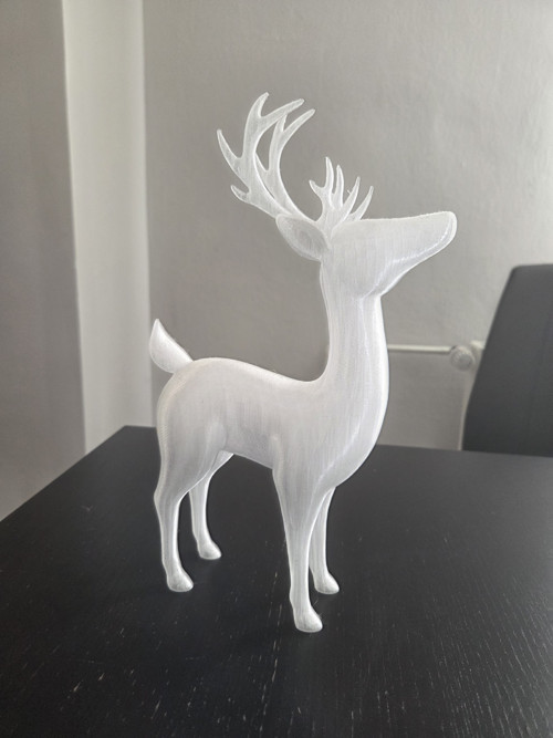 Dekorativní jelen – bílá perleť | 3D tisk |