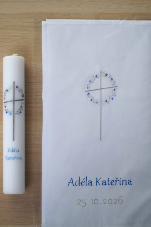 Křestní sada Strom života - rozkvetlý modrý