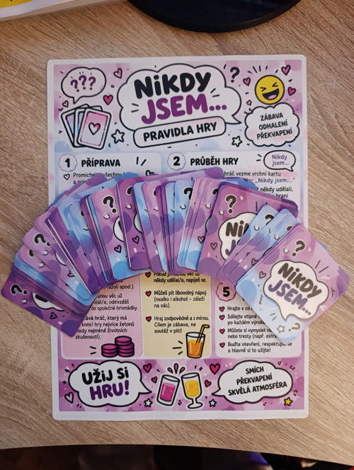 Nikdy jsem… – NOVÁ párty karetní hra | 72 karet