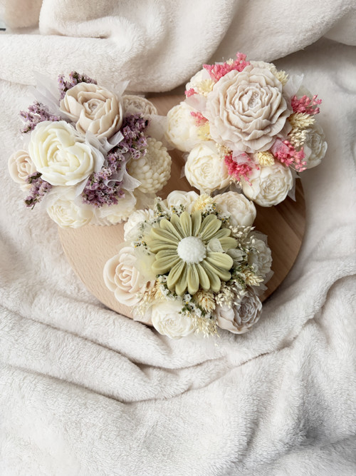 Vosková kytice v misce XS – flower box