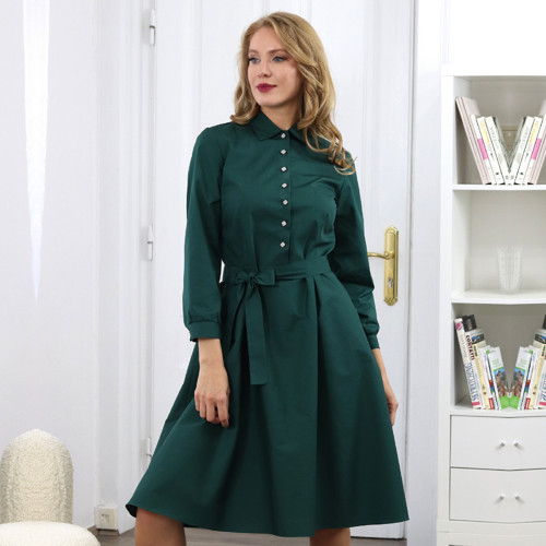 Ashley - košilové šaty, zelené — foto 1