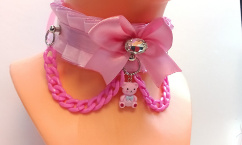 Kittenplay obojek, kawaii saténový collar růžový