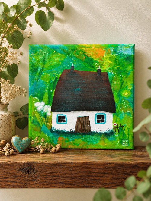 Originální obraz: Domov - 20x20cm