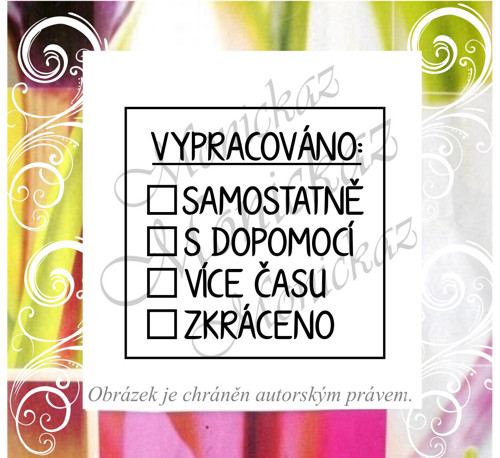 Vypracováno 4 okénka 2513. Razítko.
