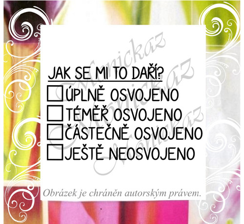 Jak se mi to daří? 2549 Razítko
