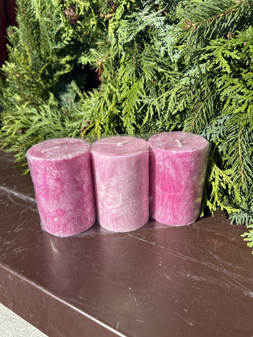 Palmové svíčky 3ks ø5,6 ↑8cm - 2 + 1zdarma
