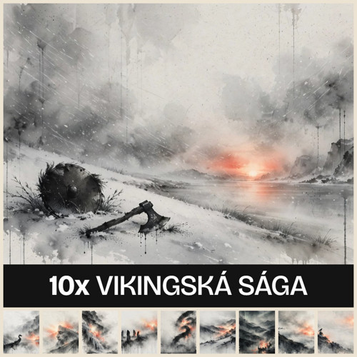 Vikingská sága (Sada 10 ks - digitální grafika)