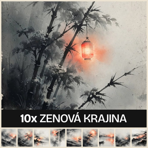 Zenová krajina (Sada 10 ks - digitální grafika)