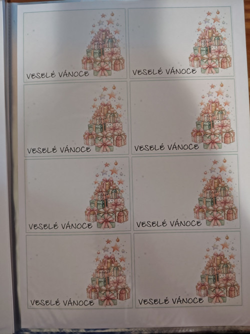 Kartičky Veselé Vánoce - arch 8ks — foto 1