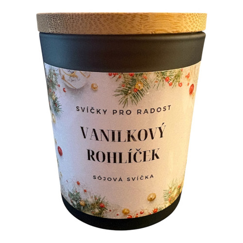 Sójová svíčka ve skle 200ml - Vanilkový rohlíček