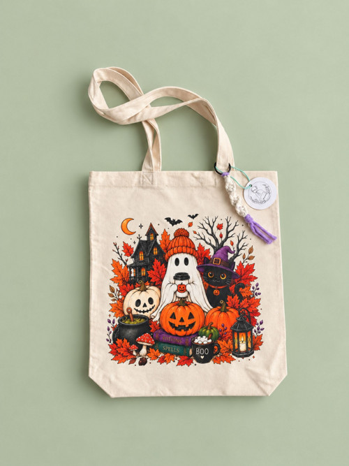 Plátěná taška Halloween duch