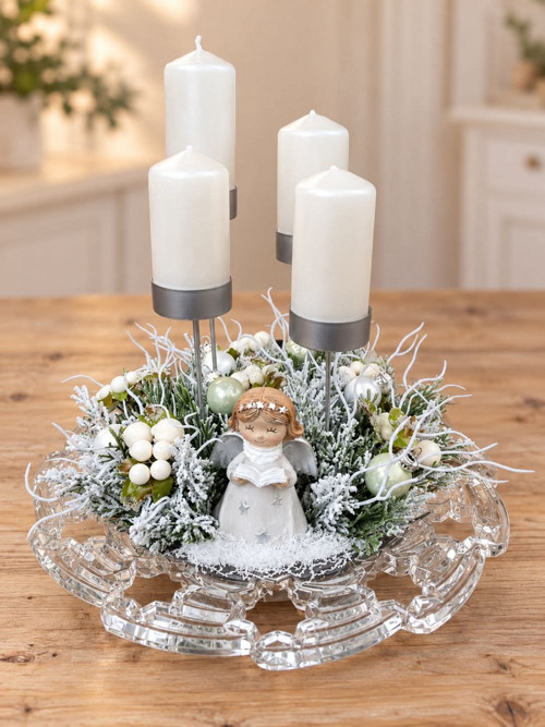 Adventní svícen s andělskou