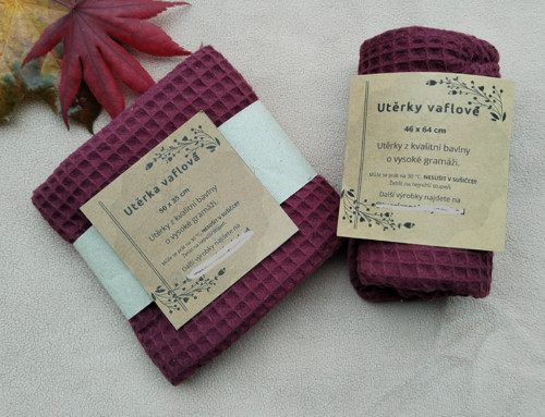 Vaflová utěrka - malá - nachová II