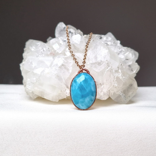 Larimar- náhrdelník s top larimarem