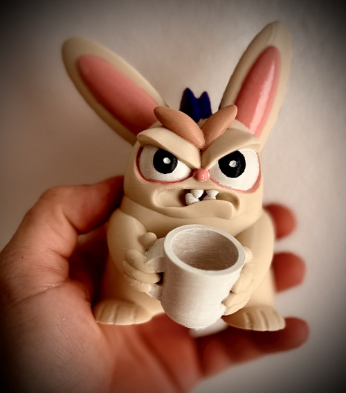 Naštvaný králík s kávou | 3D figurka
