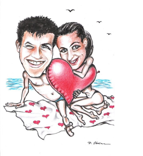 Karikatura novomanželů