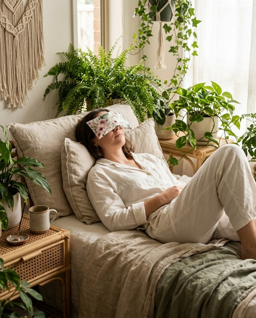 Relaxační polštářek plněný lněným semínkem s růží