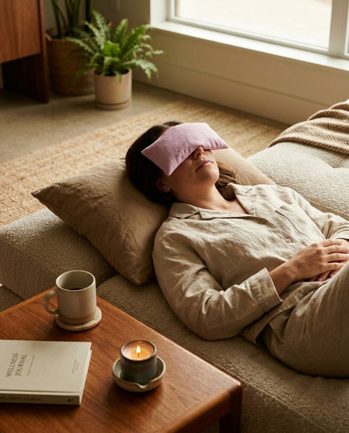 Relaxační polštářek plněný lněným semínkem růžový