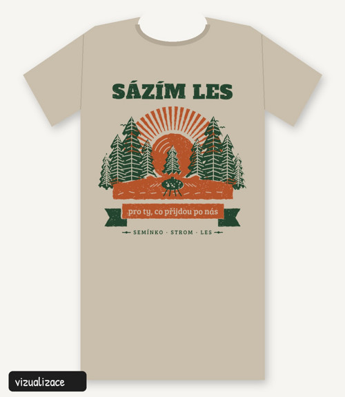 Unisex tričko „Sázím les“ (linoryt)