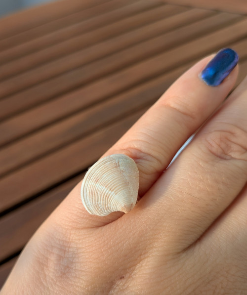 Handmade prsteň - morská mušľa