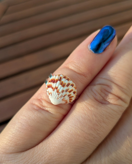 Handmade detský prsteň - morská mušľa