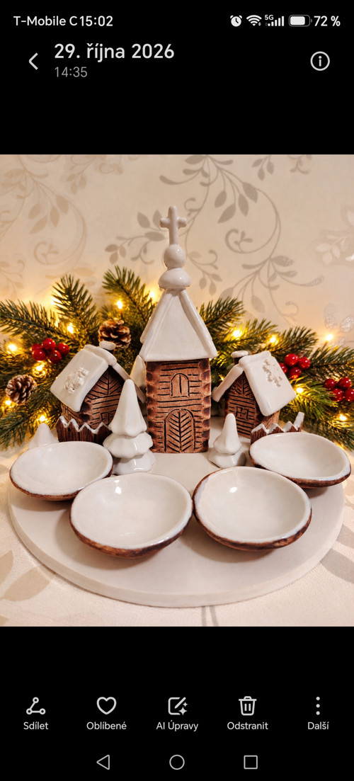 Vánoční vesnička - adventní svícen