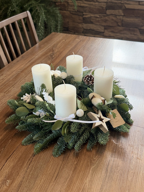 Adventní svícen bílý