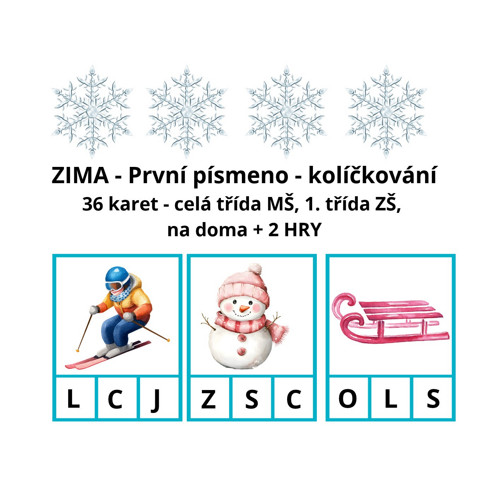 Zima - první písmeno kolíčkování_5-7 let + 2 hry