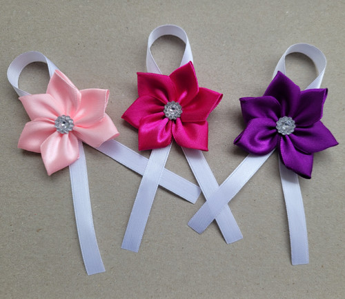 3x střední kanzashi - kotiliony - taneční SKLADEM