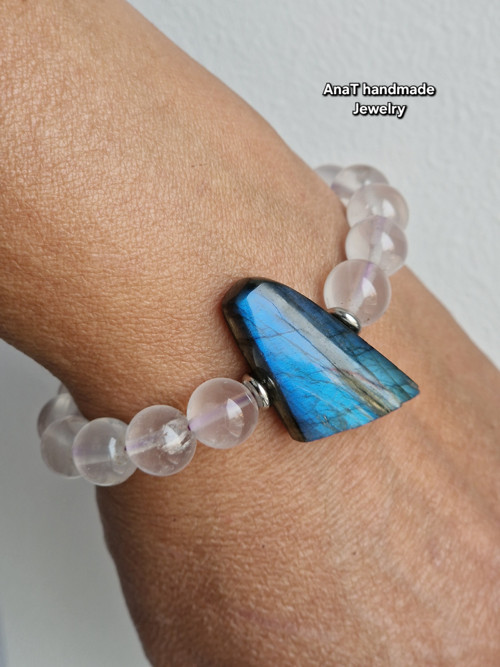 Náramek s labradoritem , chalcedonem — foto 1