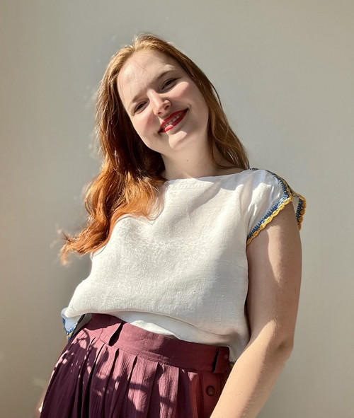 Upcyklovaná halenka z vintage ubrusu, unikát