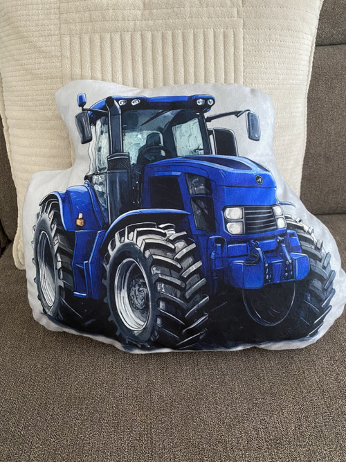 Polštář 3D -Modrý traktor