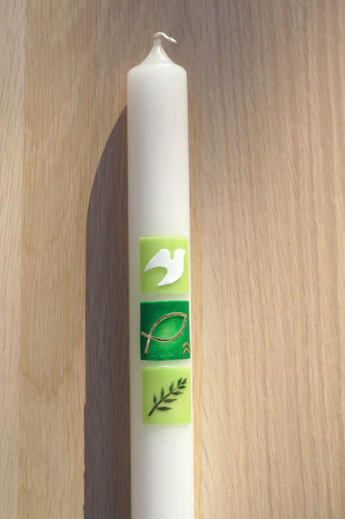 Svíce - křestní symboly, zelená