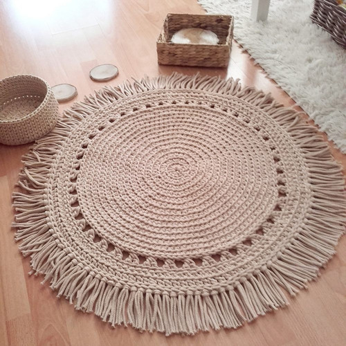 BOHO style háčkovaný koberec