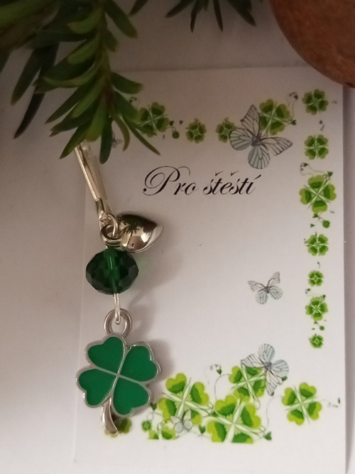 Přívěsek čtyřlístek Pro štěstí