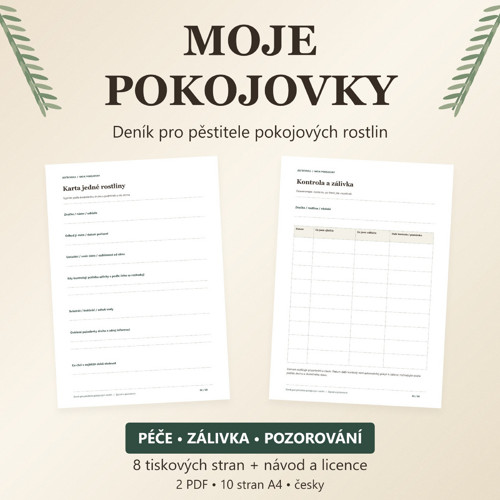Moje pokojovky | Deník pro pěstitele PDF
