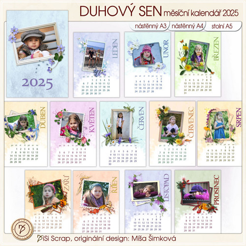 Kalendář 2025 - klasický scrapbookový