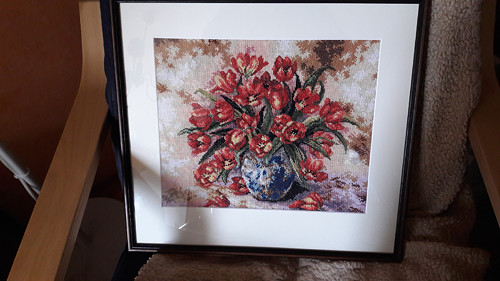 Kytice tulipánů-vyšívaný obraz