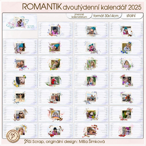 Dvoutýdenní kalendář 2025 - romantický — foto 1