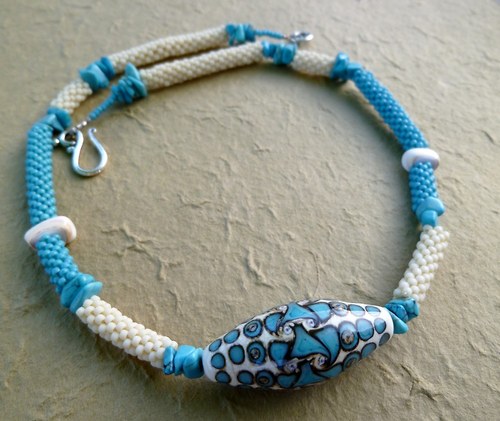 Náhrdelník Turquoise Lagoon s vinutou perlou